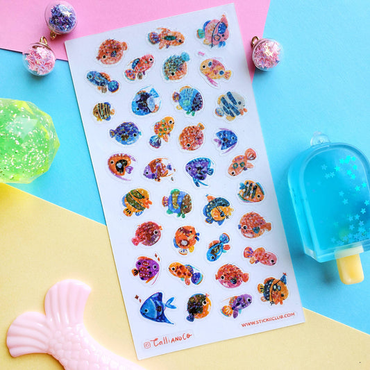Stickii Sticker Sheet; Tropical Fishes