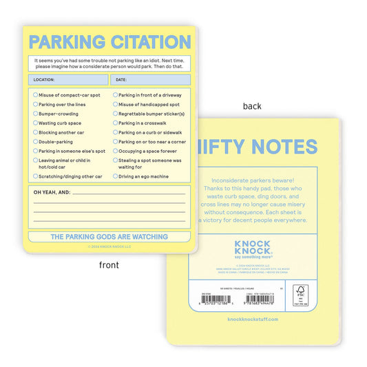 Nifty Notepad; Parking Citation (Pastel Version, 50 Sheets)