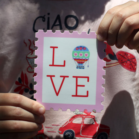 Vinyl Sticker; Hot Air Balloon Stamp - Made By Shellie