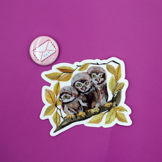 Vinyl Sticker; Owl Trio - Made by Shellie