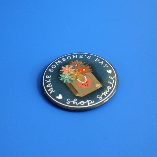 Big Pinback Button; Shop Small