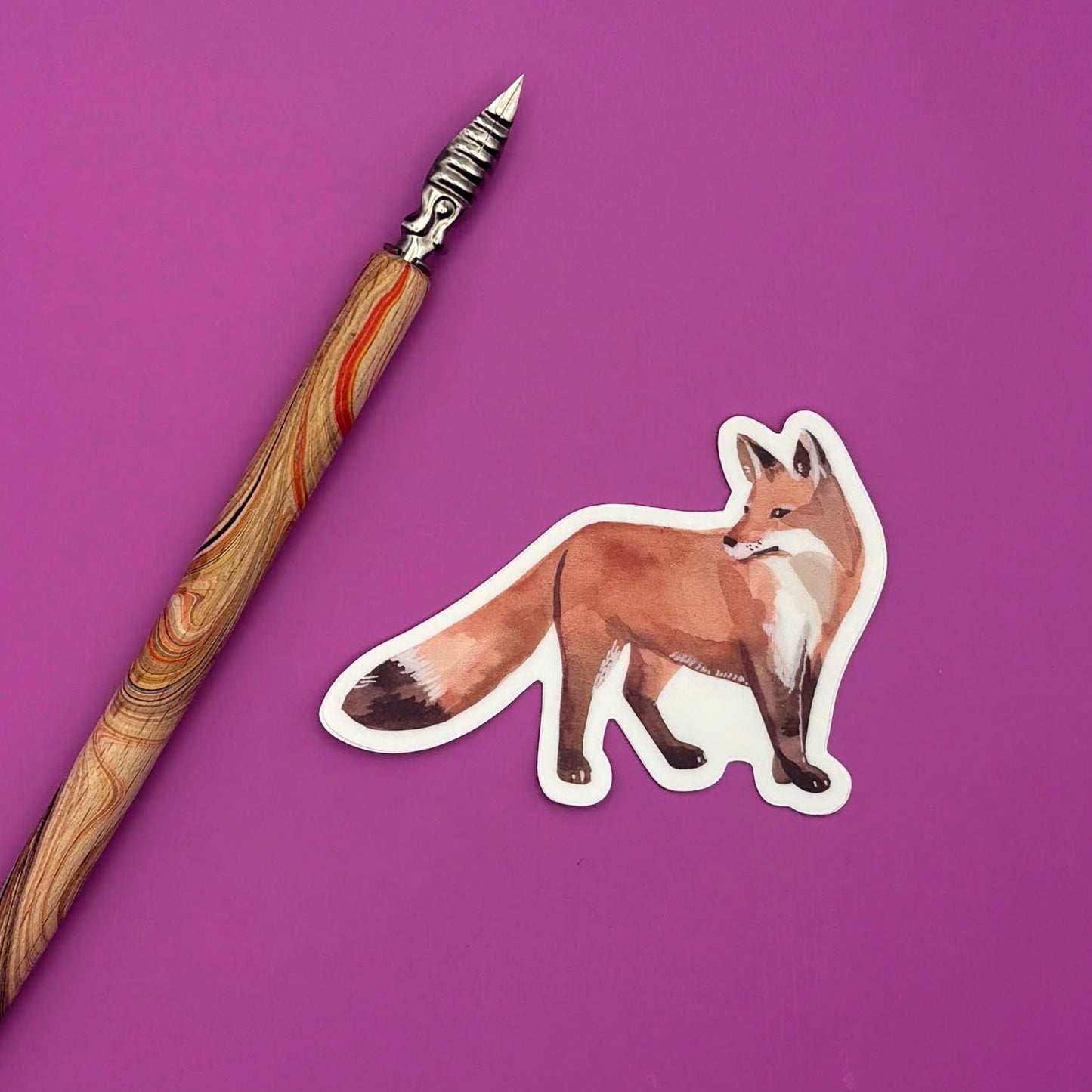 Vinyl Sticker; Standing Fox - Made By Shellie