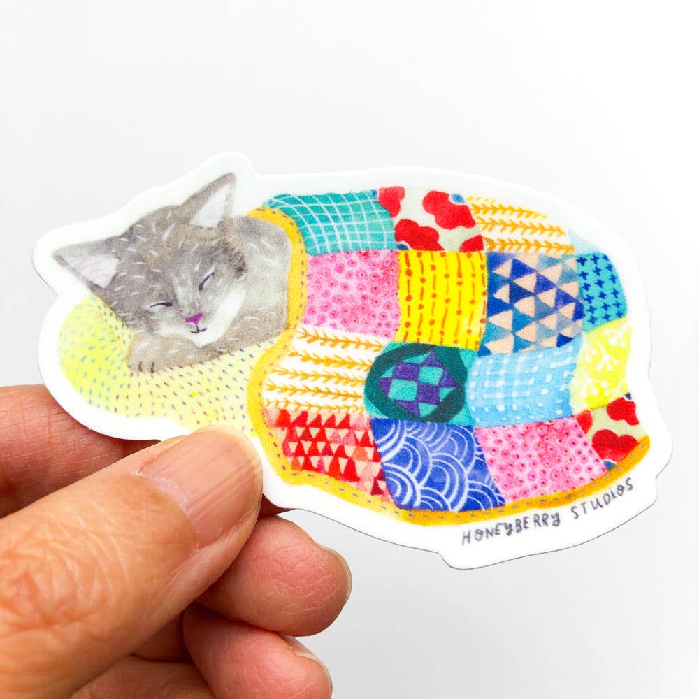 Vinyl Sticker; Sleeping Kitty