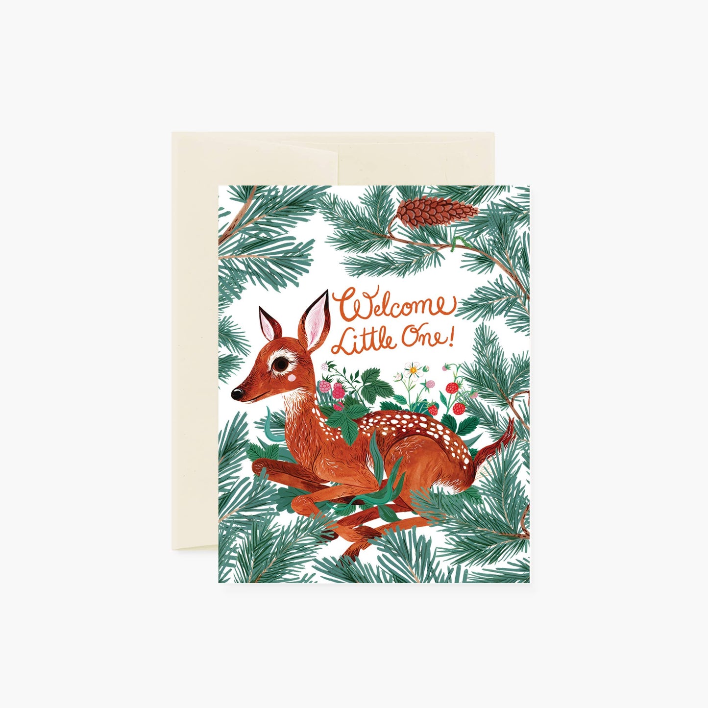 Baby Card; Welcome Little One (Fawn) By Botanica Paper Co.
