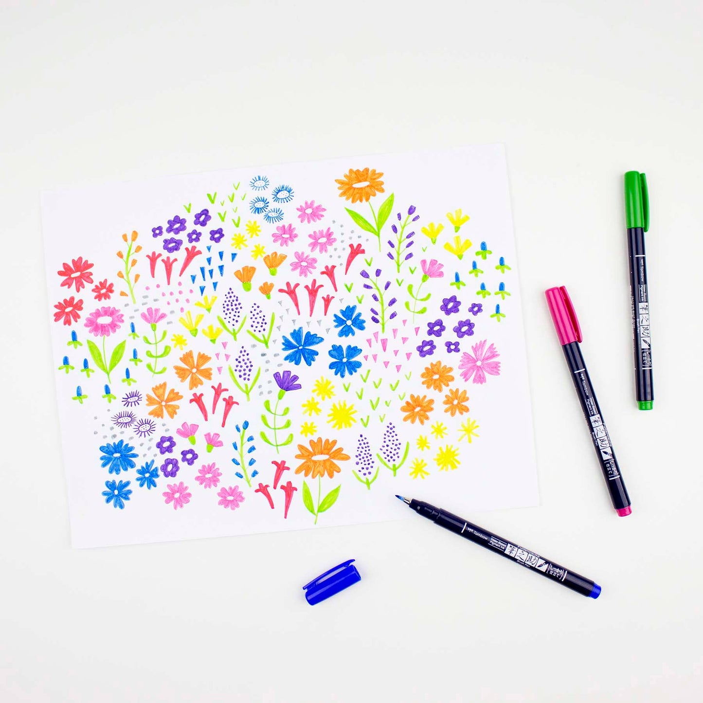 Tombow Fudenosuke Colors Calligraphy Brush Pens (10 Colors)