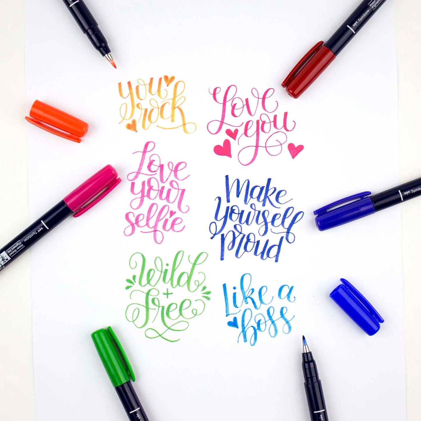 Tombow Fudenosuke Colors Calligraphy Brush Pens (10 Colors)