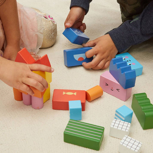 Wooden Building Blocks; Stack & Mix