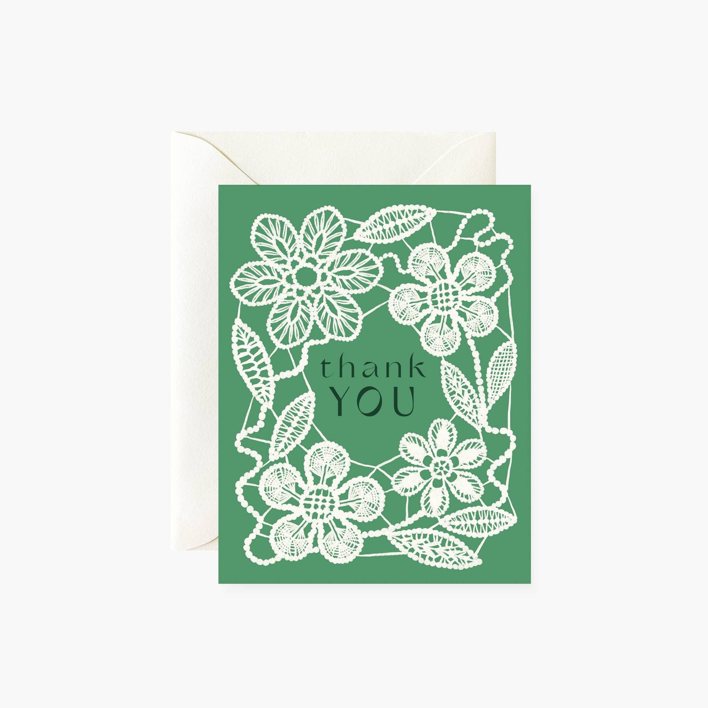 Thank You Card; Lace Mileu By Botanica Paper Co.