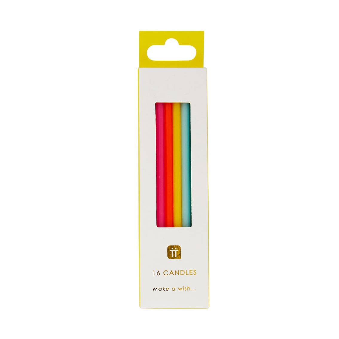 Birthday Candles; Tall Rainbow (16 Candles)