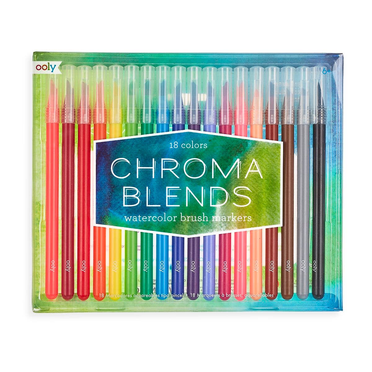 Ooly Watercolor Brush Markers; Chroma Blends (18 Colors)