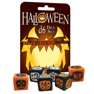 Dice Set; Halloween (d6, Glow In The Dark Ink)