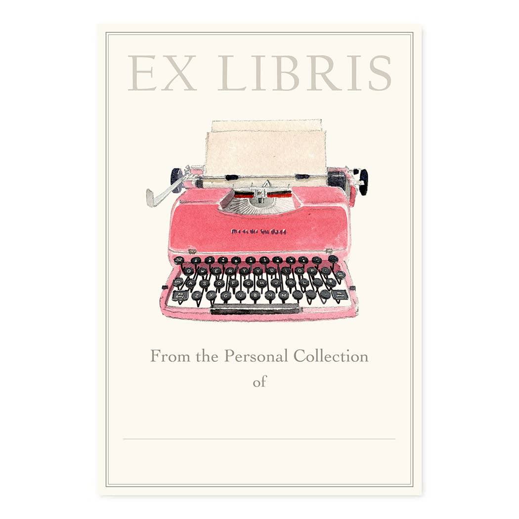 Bookplate Set; Retro Typewriter by Felix Doolittle (Set of 5)