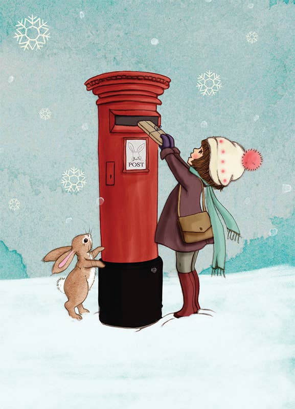 Belle & Boo Ltd Postcard; Presents in the Post (Vintage Colors)