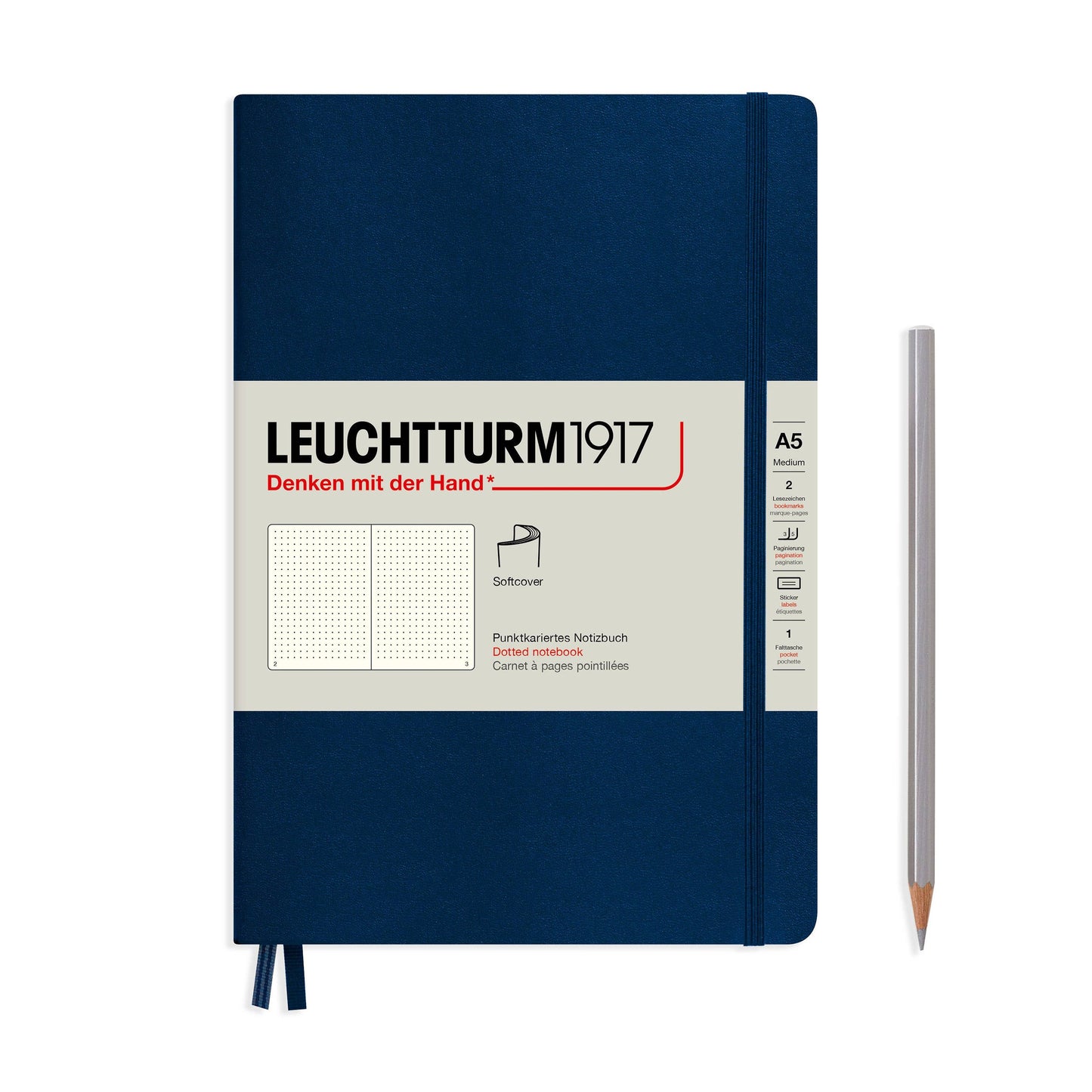 LEUCHTTURM1917 Notebook; Medium (A5, Navy, Dotted)