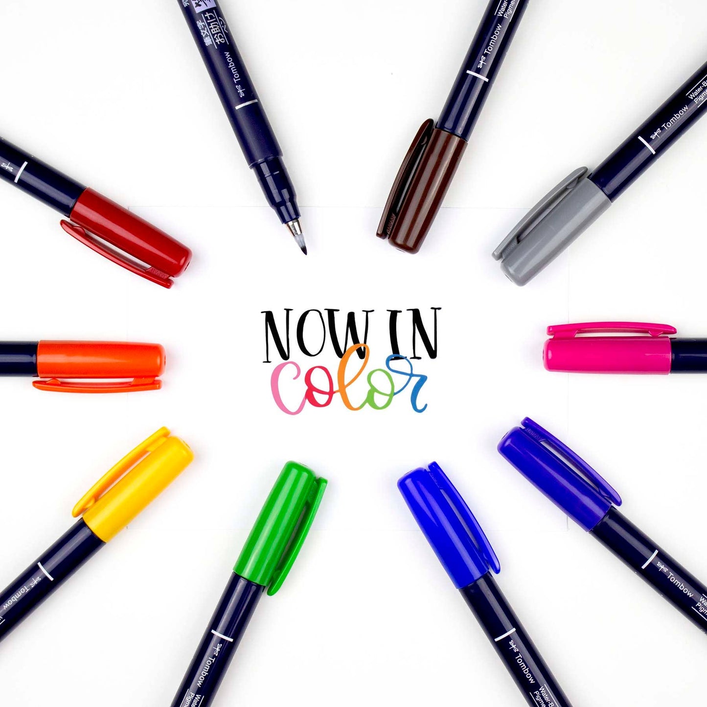 Tombow Fudenosuke Colors Calligraphy Brush Pens (10 Colors)