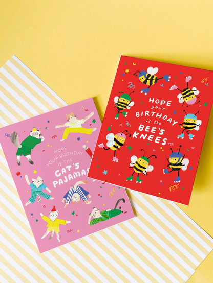 Birthday Card; Cat's Pajamas (Cat Pun)