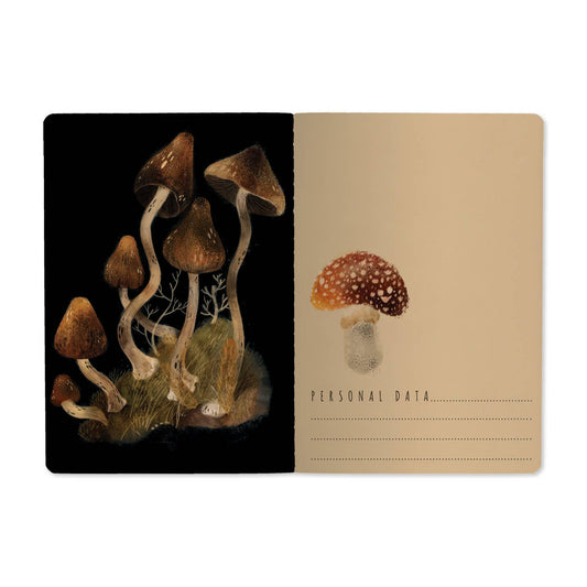 A5 Notebook; Forest Mushrooms - BV by Bruno Visconti