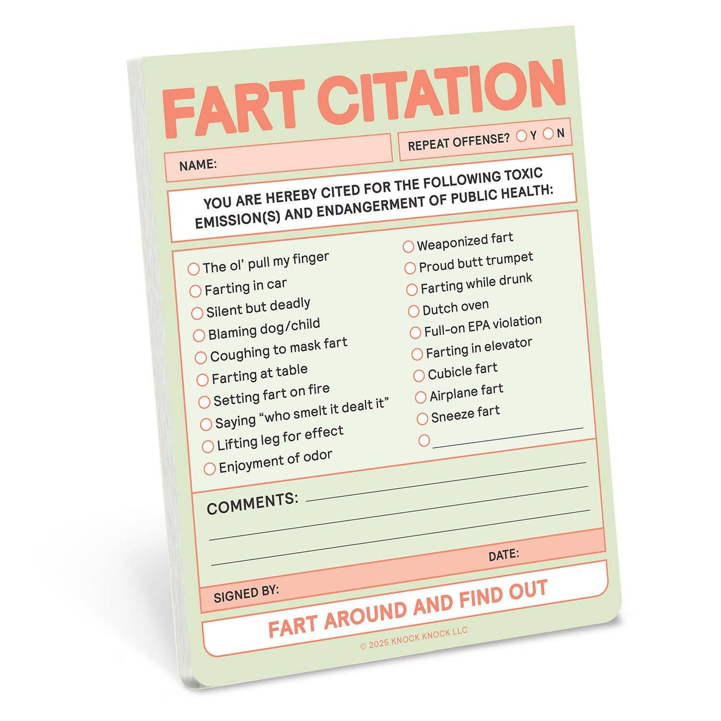 Nifty Note; Fart Citation