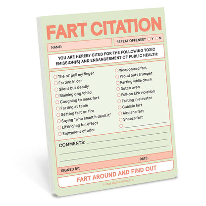 Nifty Note; Fart Citation