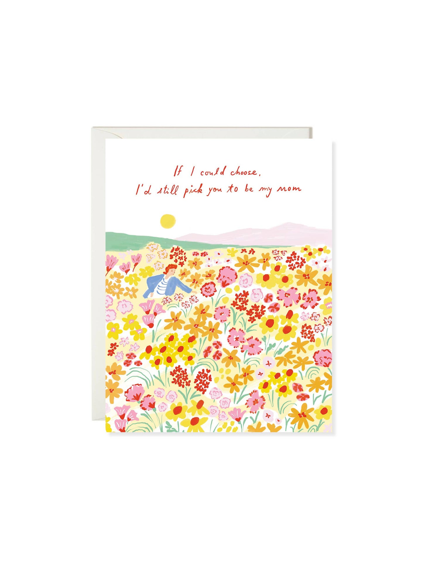 Mom Card; Picking Mom (Sweet Floral Mother's Day Card)