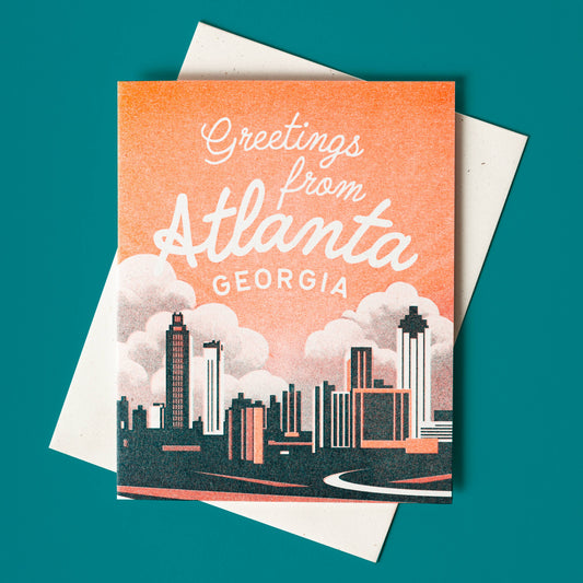 Greeting Card; Greetings From Atlanta (Risograph Card)
