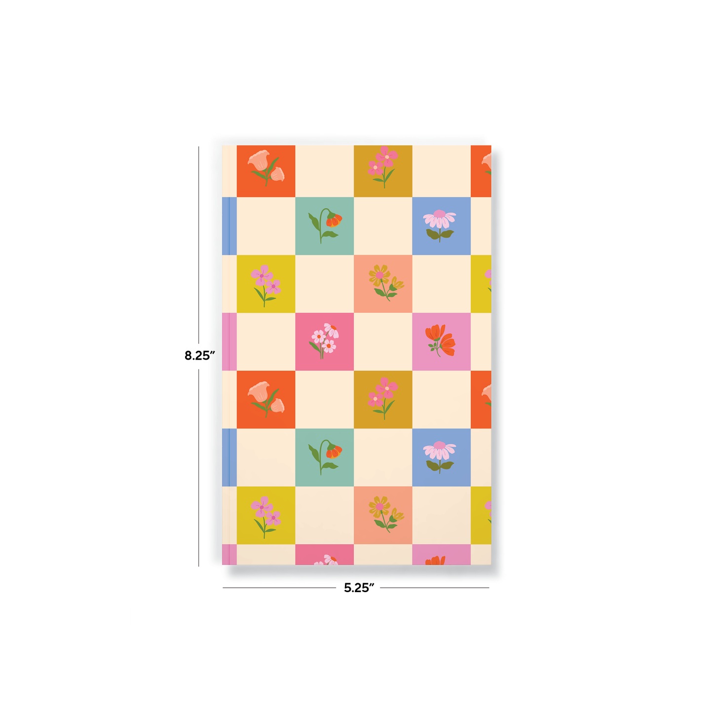 Journal Notebook; Petals and Checkers (Layflat Binding)