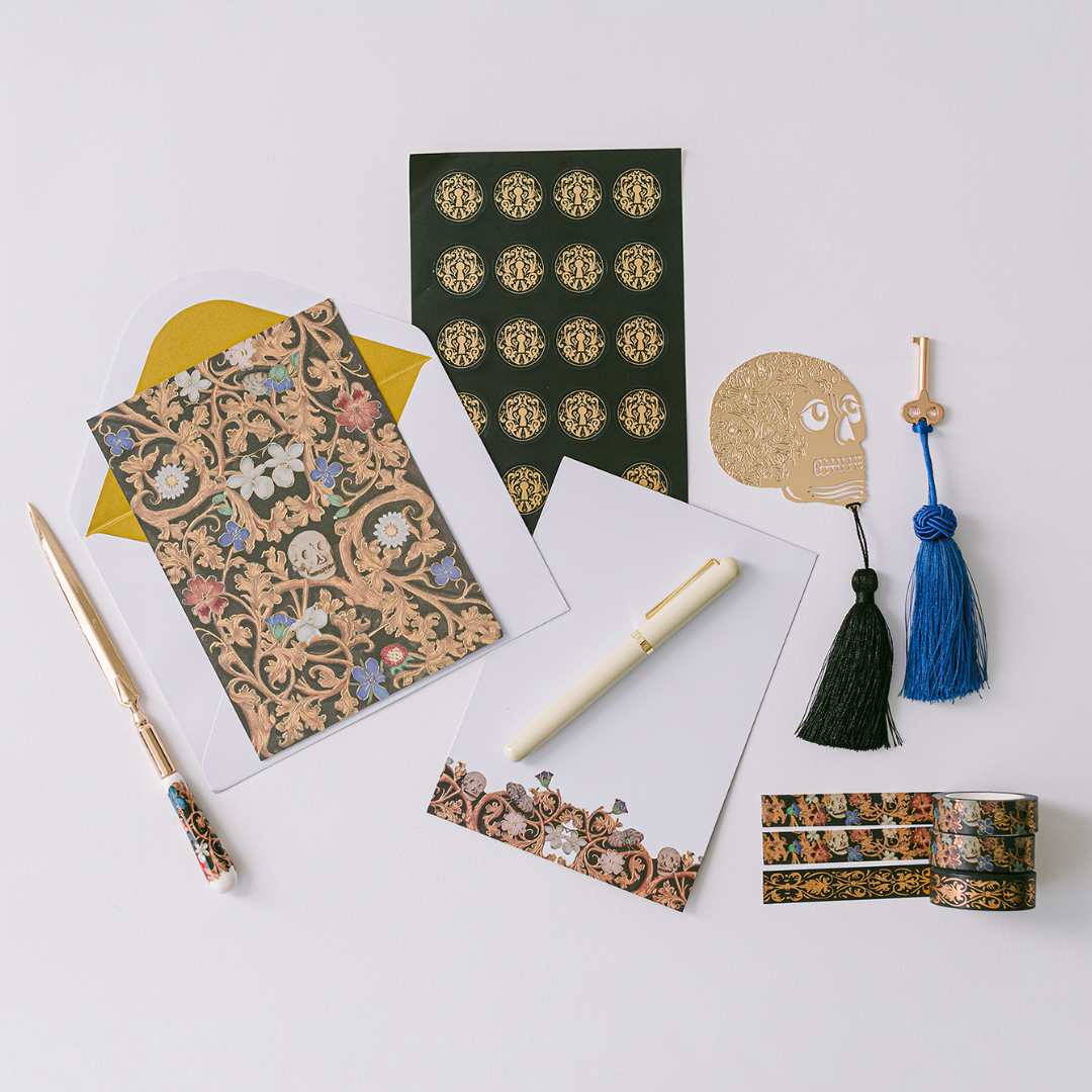Illumination Lacquer Keepsake Stationery Set; Skull By Good Juju Ink