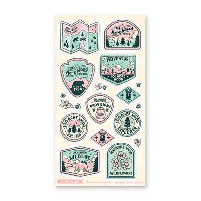 Stickii Sticker Sheet; Hundred Acre Wood