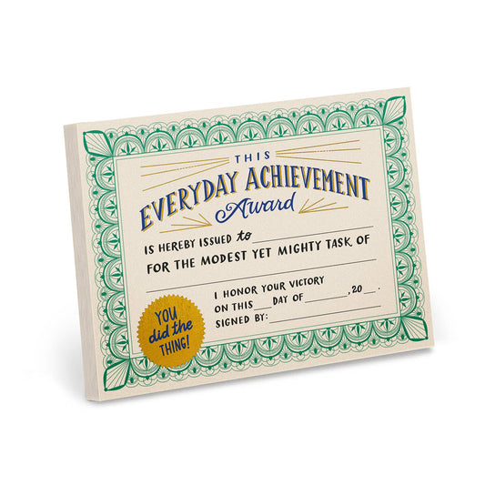 Certificate Notepad; Everyday Achievement Award