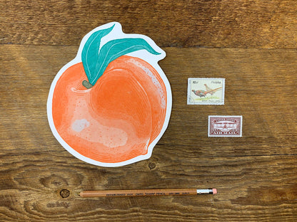 Postcard; Peach (Large Cut-Out)