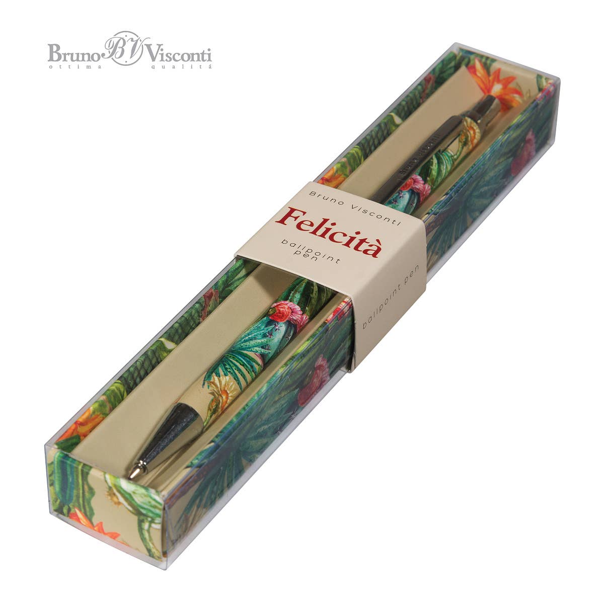 Ball Point Pen; Felicita Green Cactus (With Gift Box)