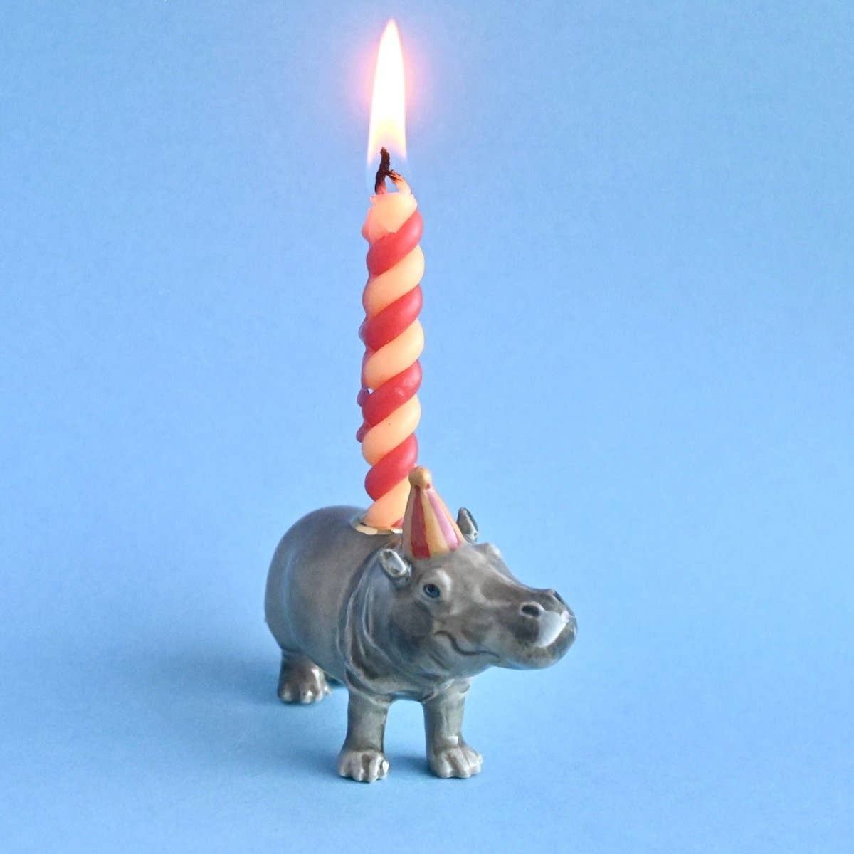 Camp Hollow Cake Topper; Hippo (Hand-Painted Porcelain)