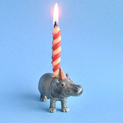 Camp Hollow Cake Topper; Hippo (Hand-Painted Porcelain)