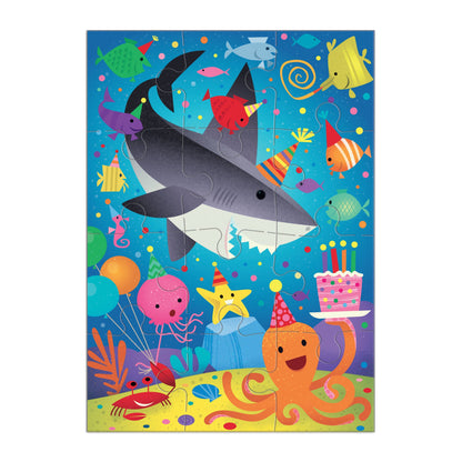 Greeting Card Puzzle; Shark Party (12 Pieces)