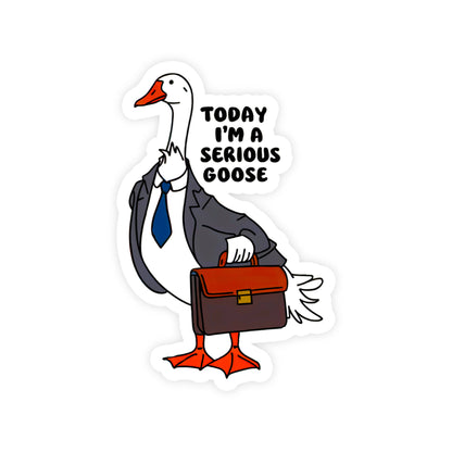 Serious Goose Vinyl Sticker | Sticker Bull