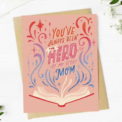 Mother's Day Card; "You've always been the hero" (Peach)