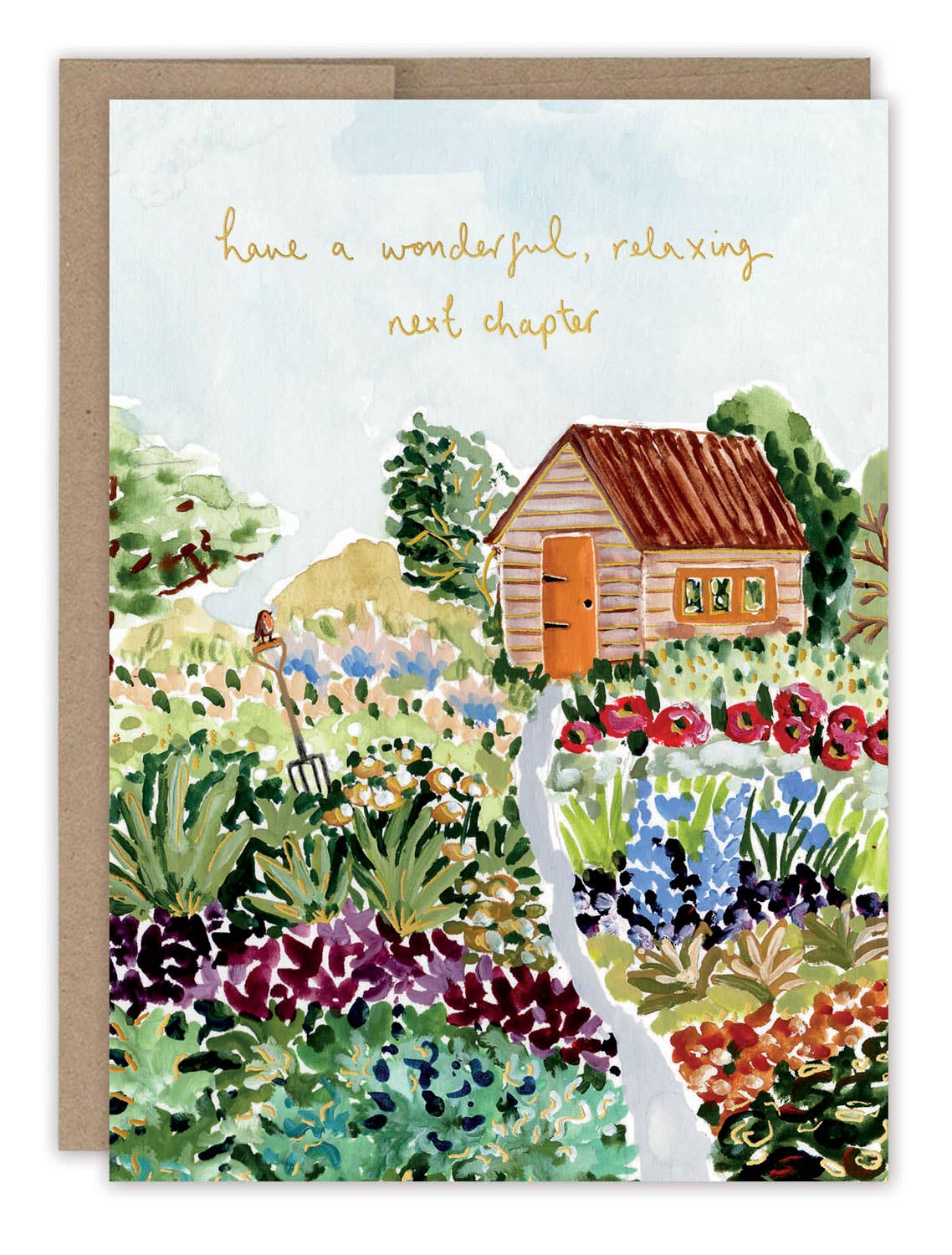 Retirement Card; Garden Scene