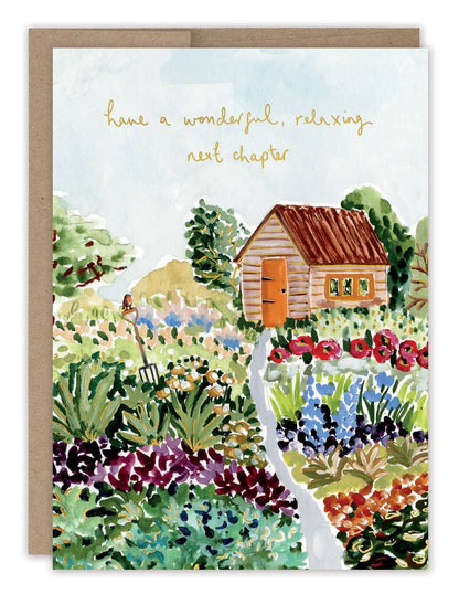 Retirement Card; Garden Scene