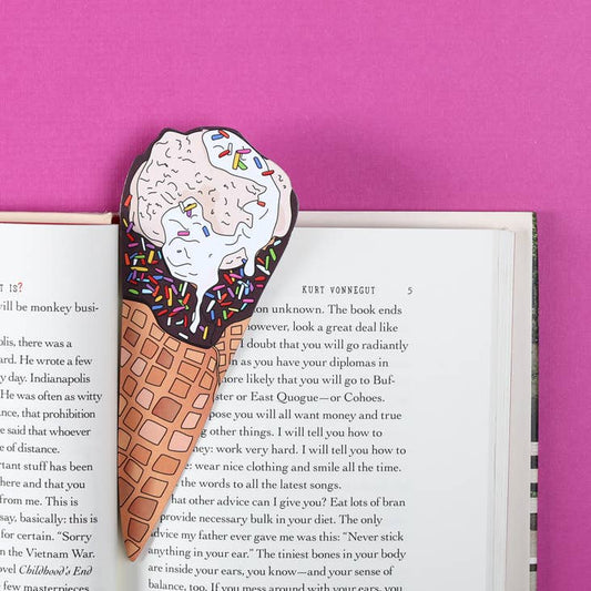 Bookmark; Ice Cream Cone (Die Cut) By Humdrum Paper