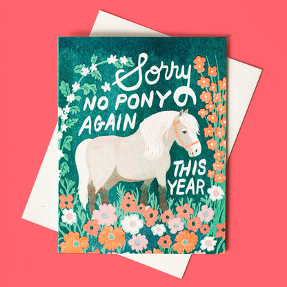 Birthday Card; No Pony Again (Risograph Card)