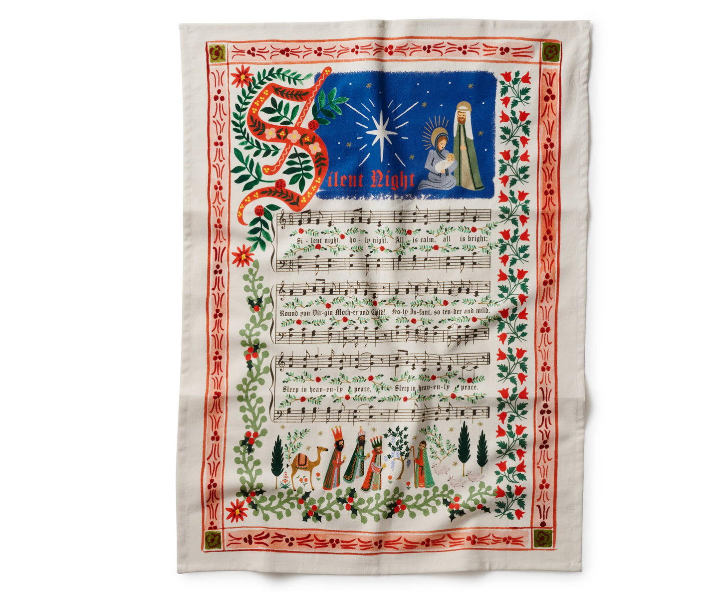 Rifle Paper Co. Christmas Carols Tea Towel