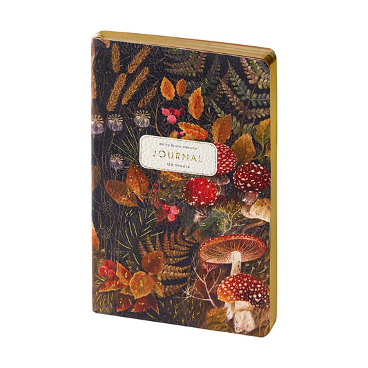 Daily Planner Journal; Forest Mushrooms (A5, Vegan Leather) - BV by Bruno Visconti