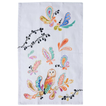 Tea Towel; Paisley Barn Owl By BETSY OLMSTED