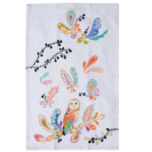 Tea Towel; Paisley Barn Owl By BETSY OLMSTED