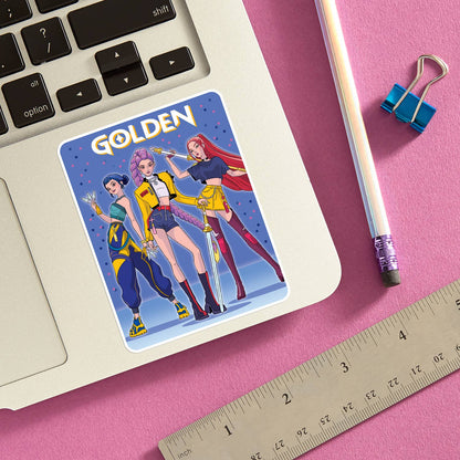 K-Pop DH Golden Die Cut Sticker | The Found