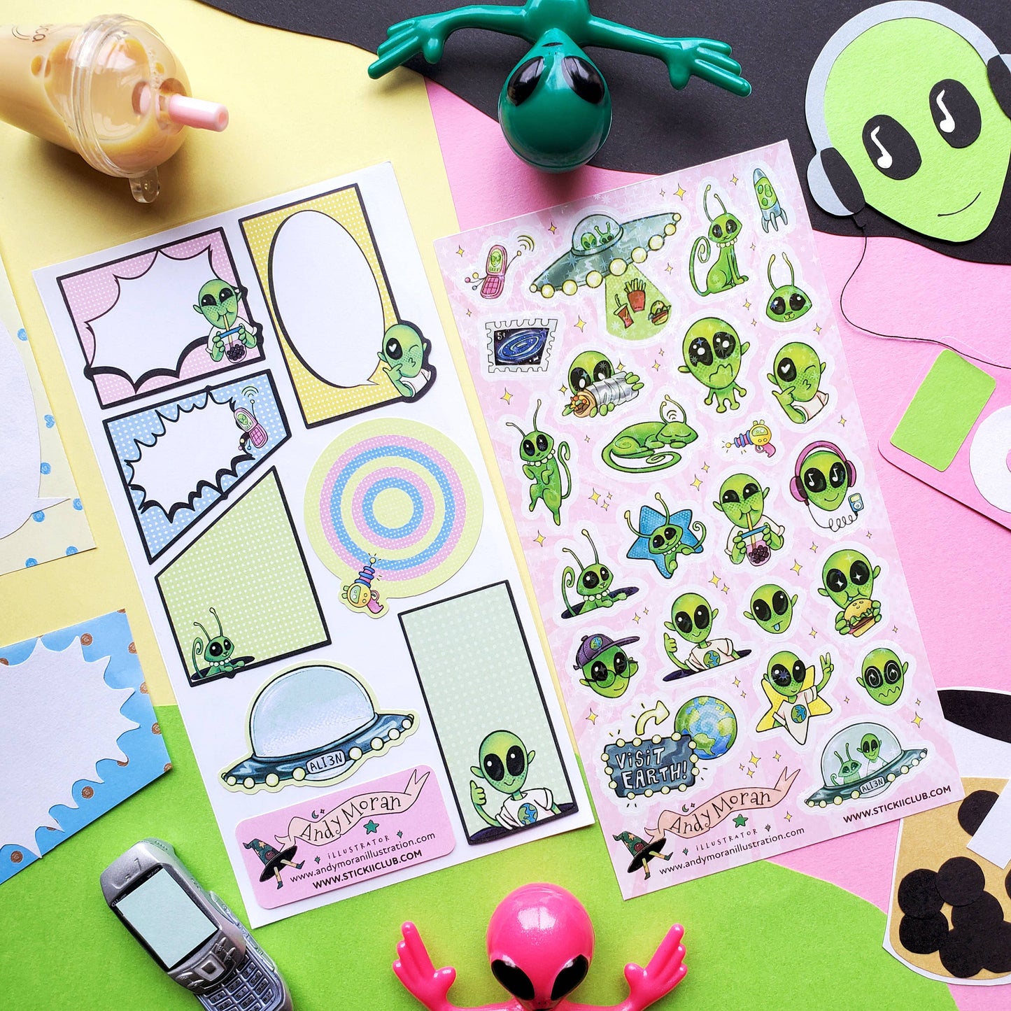 Sticker Sheet; Awesome Aliens’ Labels