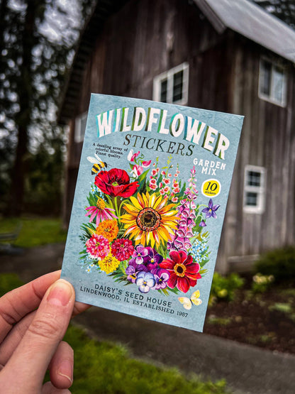 Sticker Pack; Wildflowers (Set of 10 Matte Stickers)