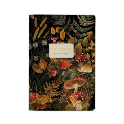 A5 Notebook; Forest Mushrooms - BV by Bruno Visconti