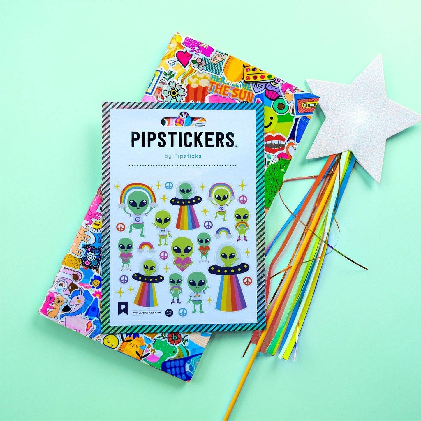 Pipsticks Sticker Sheet; Little Green Men