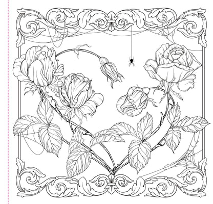 Adult Coloring Book; Goth Garden